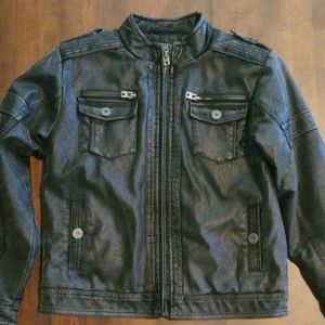 Black "leather" youth coat